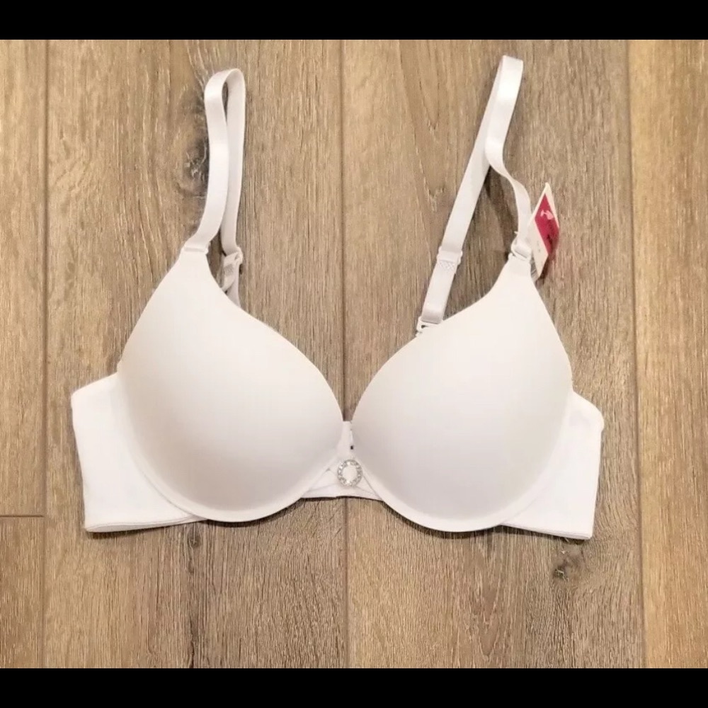 Jewel Trim Removable Strap Push Up Bra